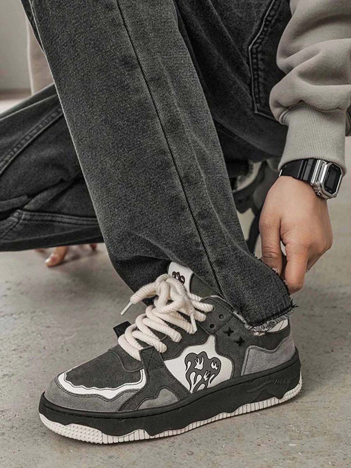 Monochrome Shadowwave Heavy-Duty Street Sneakers-1507 