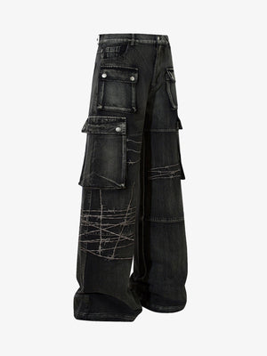 Thesupermade High Street Embroidery Hip-Hop Jeans - 2122 