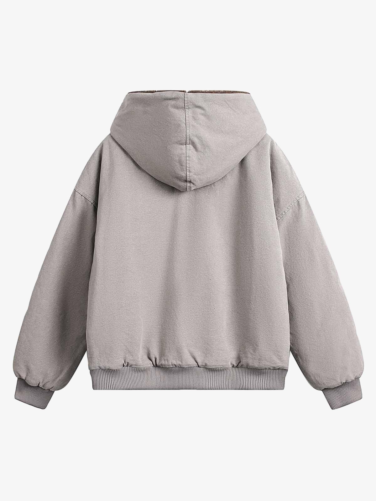 Thesupermade Fur Hooded Zip Up Quilted Jacket 