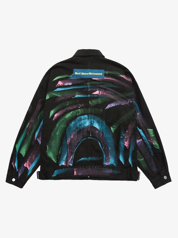 Thesupermade Hip-hop Hand-painted Graffiti Denim Jacket - 2010 