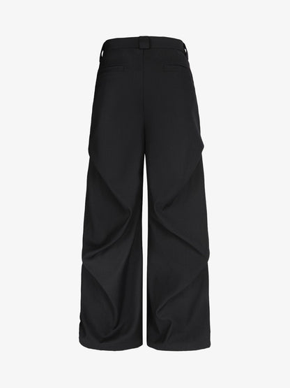 Woven Retro Cleanfit Pleated Drape Pants 