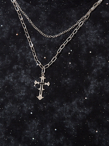 Retro Rhinestone Cross Chain Vest 