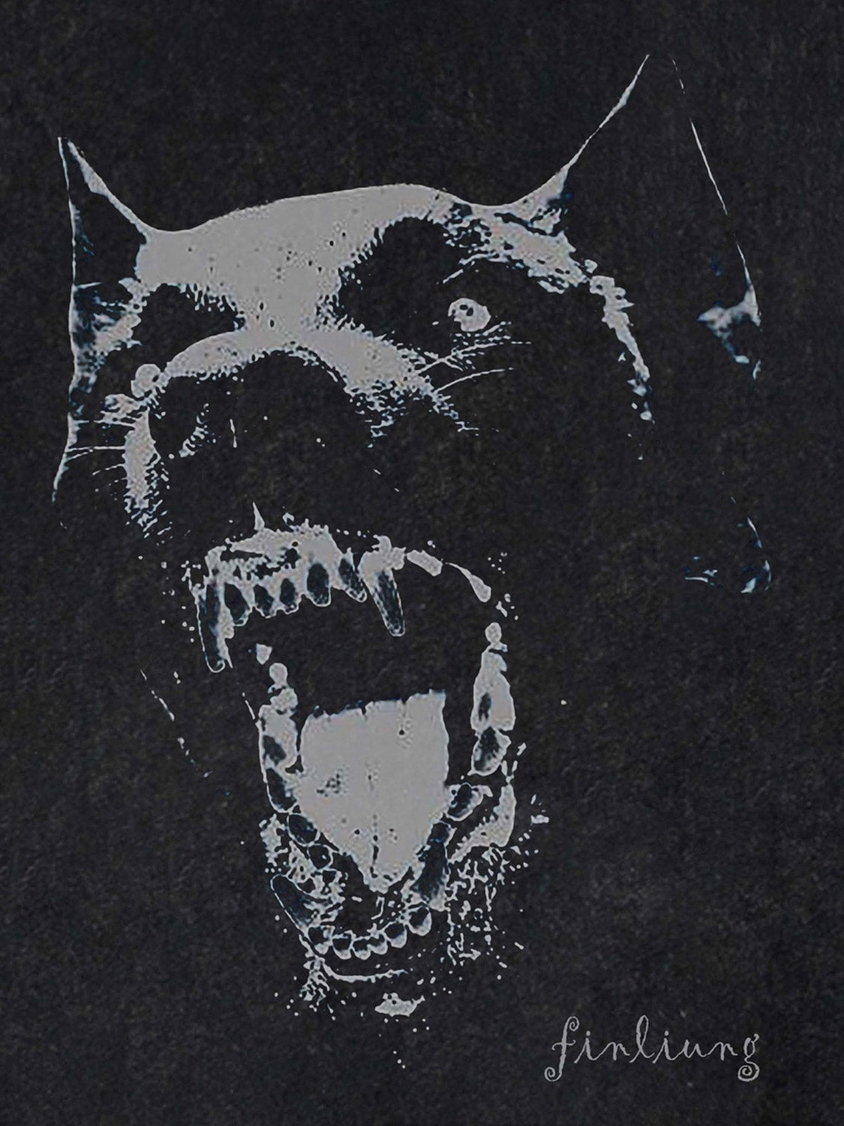 Thesupermade Doberman Print Washed T-shirt - 1856 