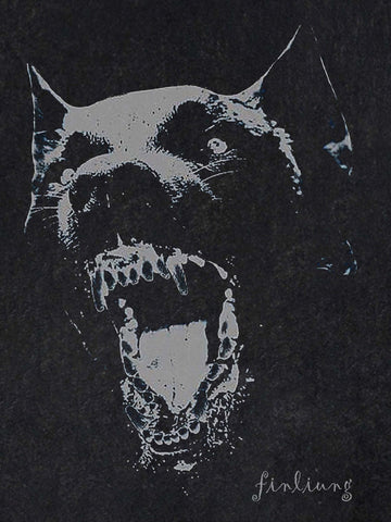 Thesupermade Doberman Print Washed T-shirt - 1856 