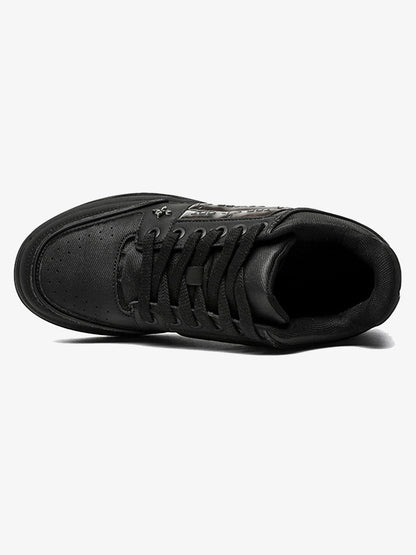 Dark Embroidered Letters Skate Shoes 