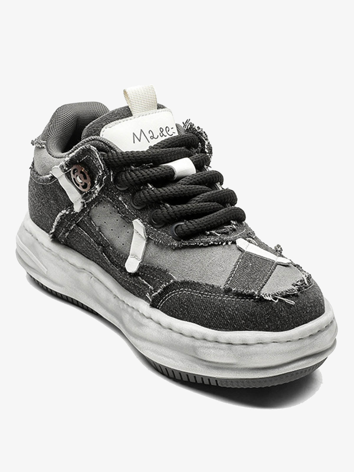 Distressed Deconstructed Split Whisker Platform Sneakers - 2602 