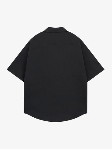 Oversized Graphic Cartoon Letter Print Short-Sleeve Shirt 
