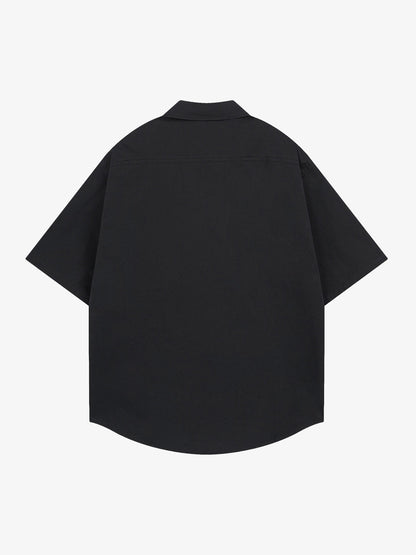 Oversized Graphic Cartoon Letter Print Short-Sleeve Shirt 