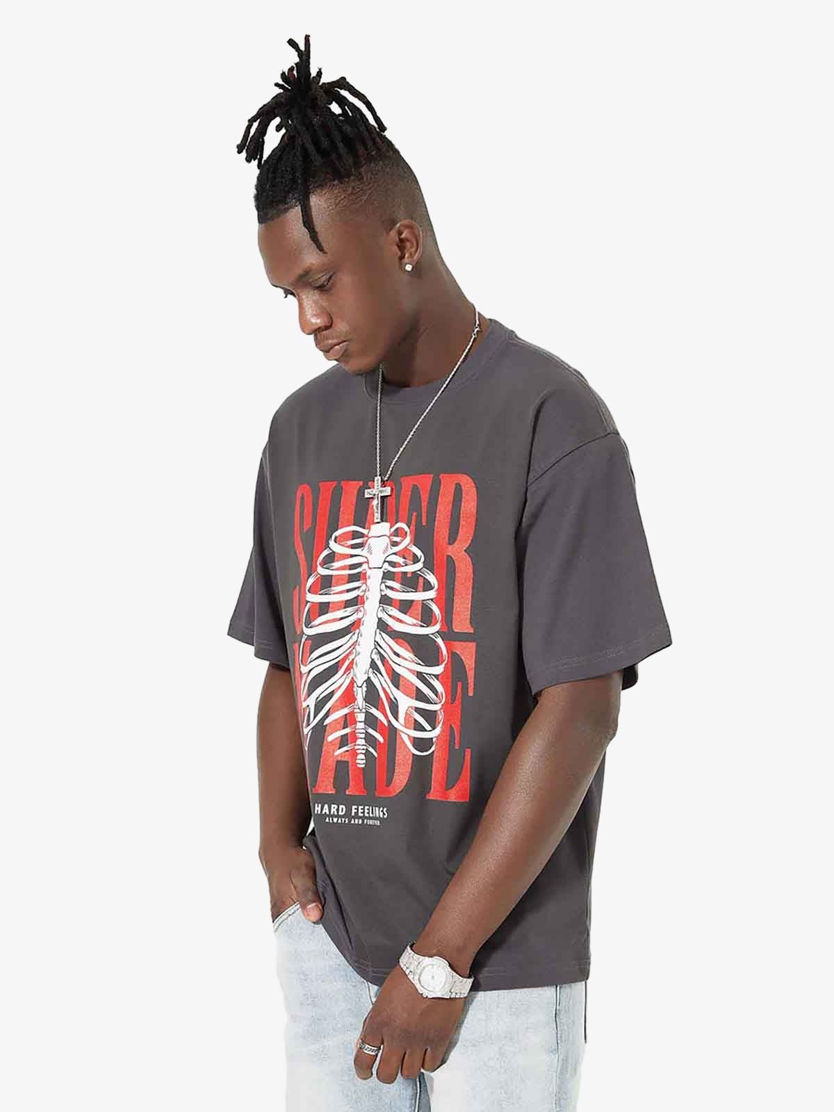 Thesupermade Skull Printed Logo Design T Shirt -1159 