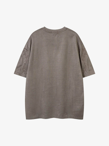 Thorn Embroidery Suede T-Shirt 