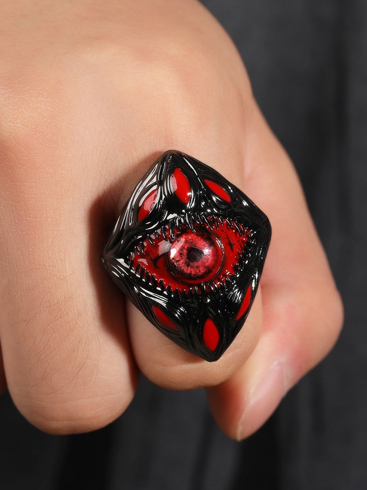 Dark Style Red Eye Copper Ring 