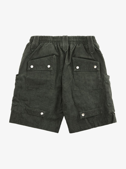 Heavy Tie Dye Multi Pockets Washed Shorts - 2088 