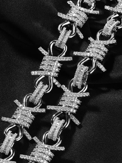 Punk Style Knot Hotfix Rhinestone Bracelet 