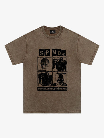 Original Street Protrait Graphic Print T-Shirt 