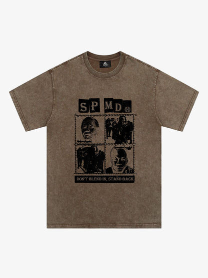 Original Street Protrait Graphic Print T-Shirt 