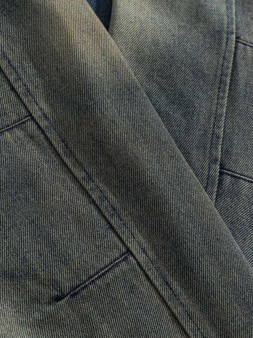 Thesupermade High Street Hip-hop Distressed Washed Denim Jacket - 2242 