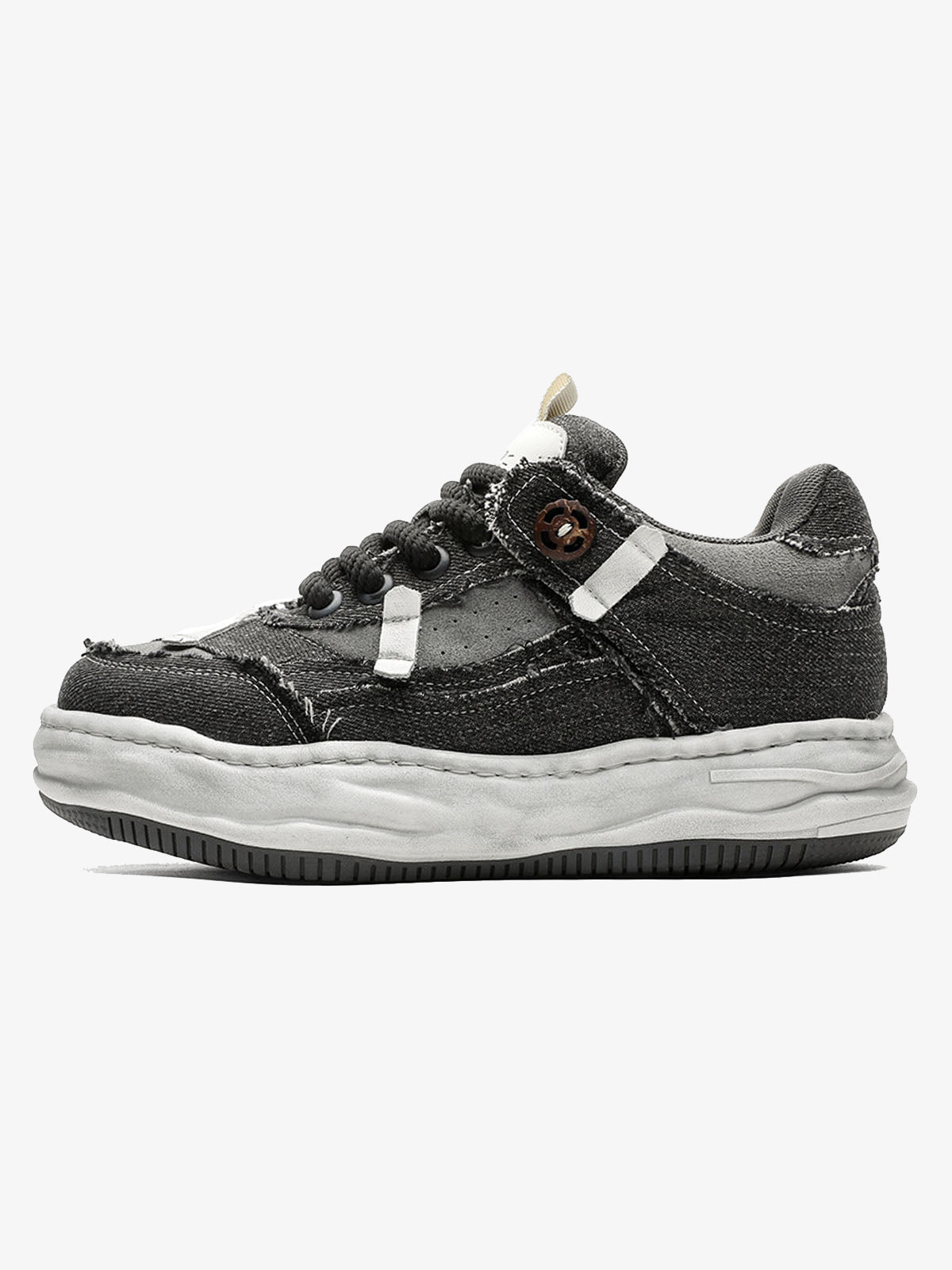 Distressed Deconstructed Split Whisker Platform Sneakers - 2602 