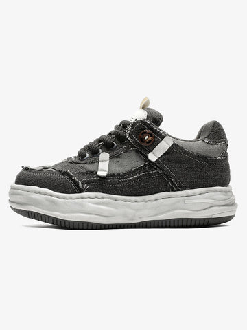 Distressed Deconstructed Split Whisker Platform Sneakers - 2602 