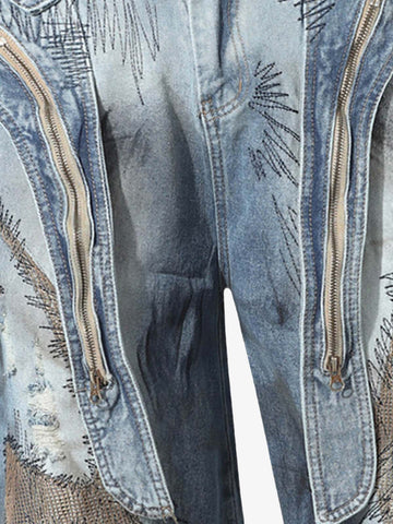 RO Style Washed Barrel Jeans - 2421 