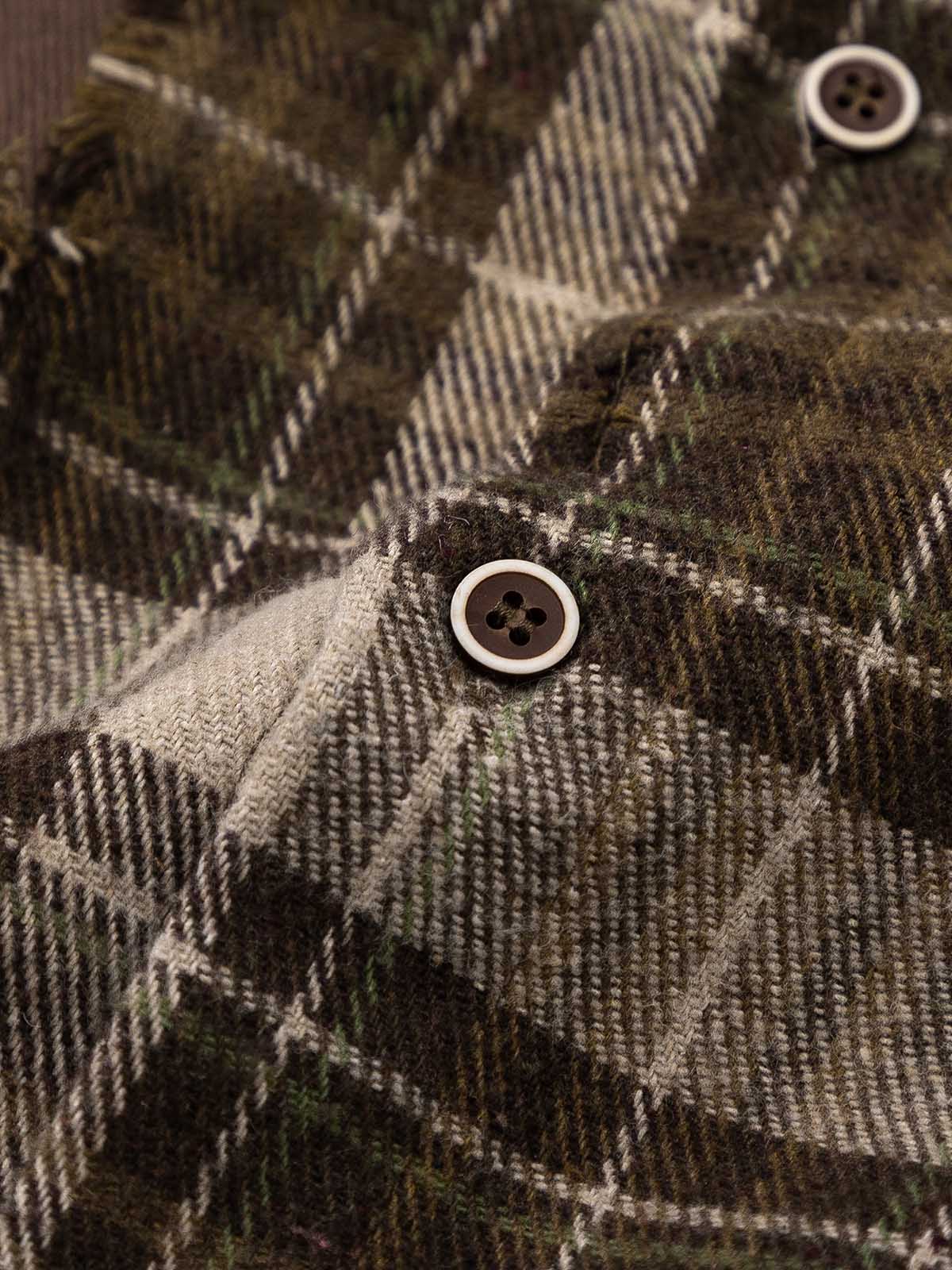 Retro Ripped Patchwork Long Sleeve Plaid Shirt 