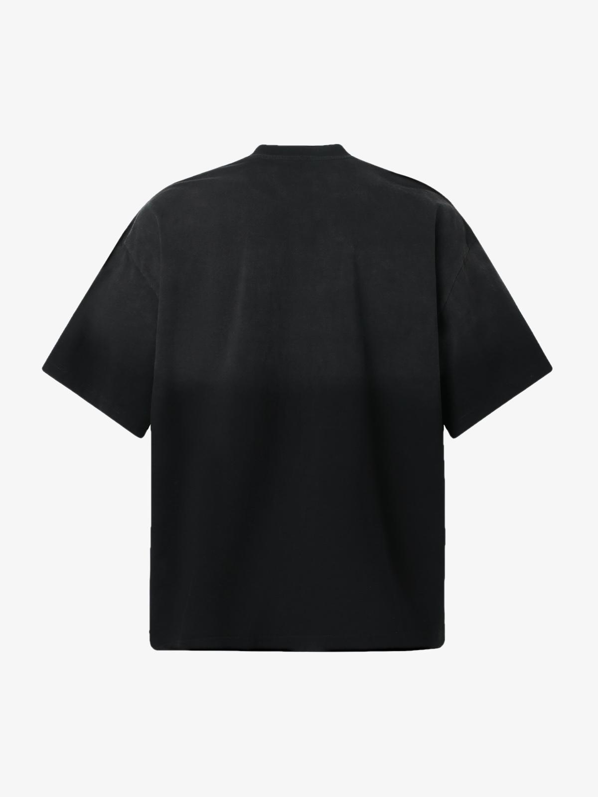 Distressed Gradient Letter Print Crew Neck T-shirt 
