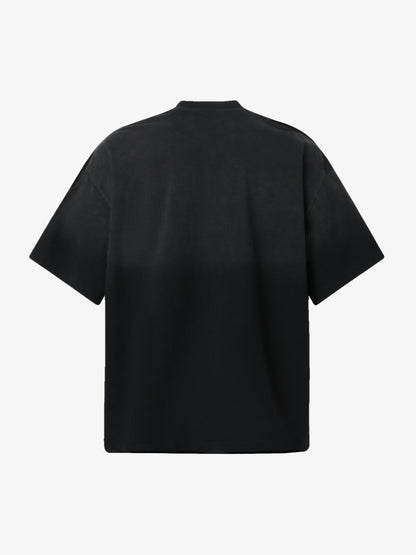 Distressed Gradient Letter Print Crew Neck T-shirt 