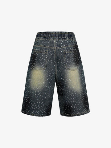 Heavy Diamond Drawstring Denim Jorts 