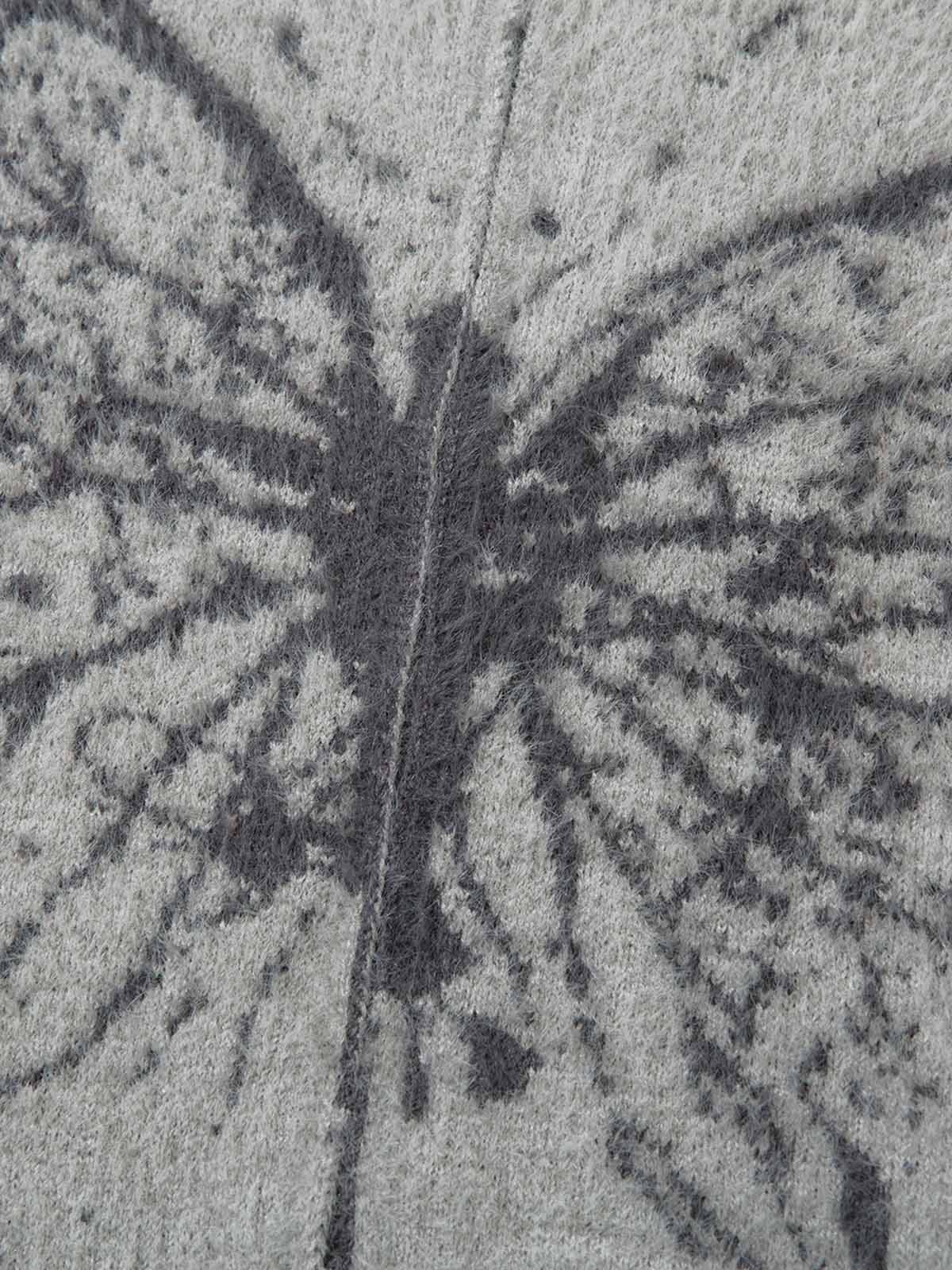 Thesupermade Butterfly Jacquard  Knit Mock Neck Sweater 