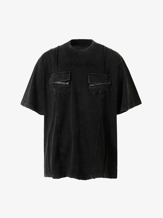 Vintage Washed Multi-Pocket T-Shirt 