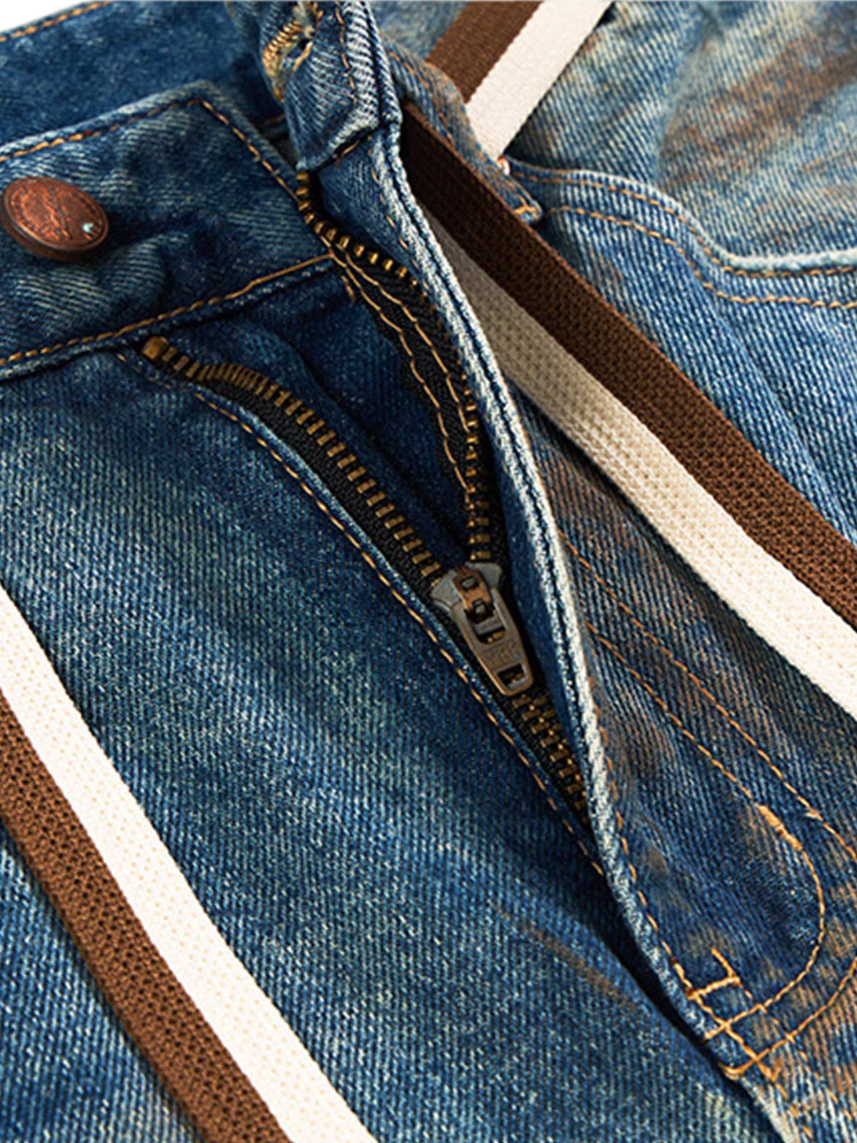Retro Ink-Splashed Ripped Jeans 