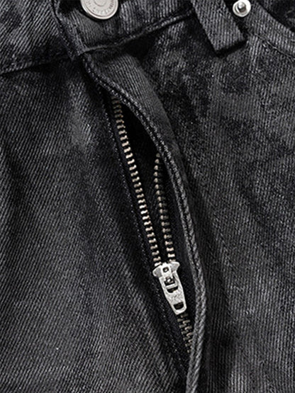 Retro Hand-Brushed Glitter Flare Jeans 