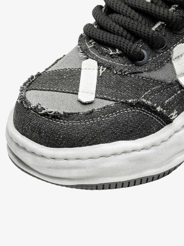 Distressed Deconstructed Split Whisker Platform Sneakers - 2602 