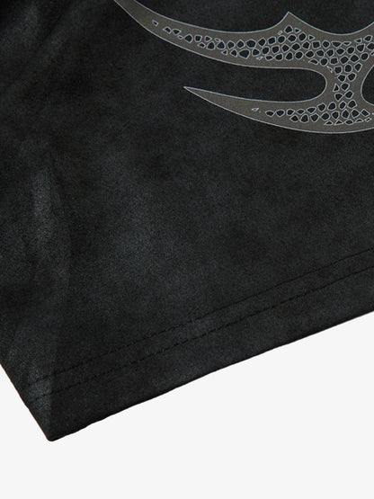 Oversized Graphic Suede Print T-Shirt 