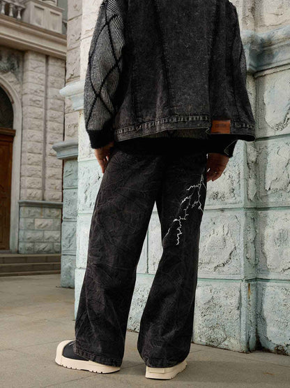 Thesupermade High Street Hip-hop Distressed Washed Jeans - 2185 