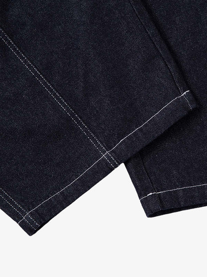 Deconstructed Contrast Stitching Barrel Jeans - 2326 