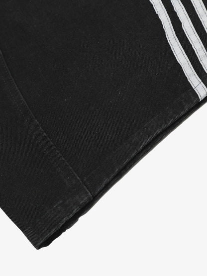 Denim Contrast Striped Stitching Barrel Jeans - 2504 