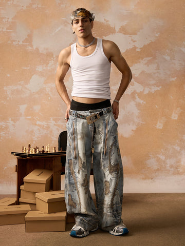 RO Style Washed Barrel Jeans - 2421 