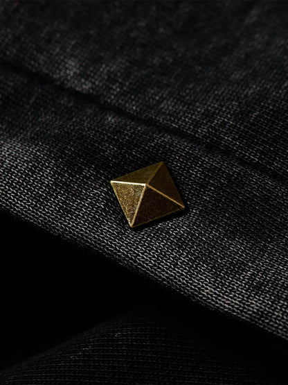 Street Washed Distressed Stitching Rivet Hooded Jacket 