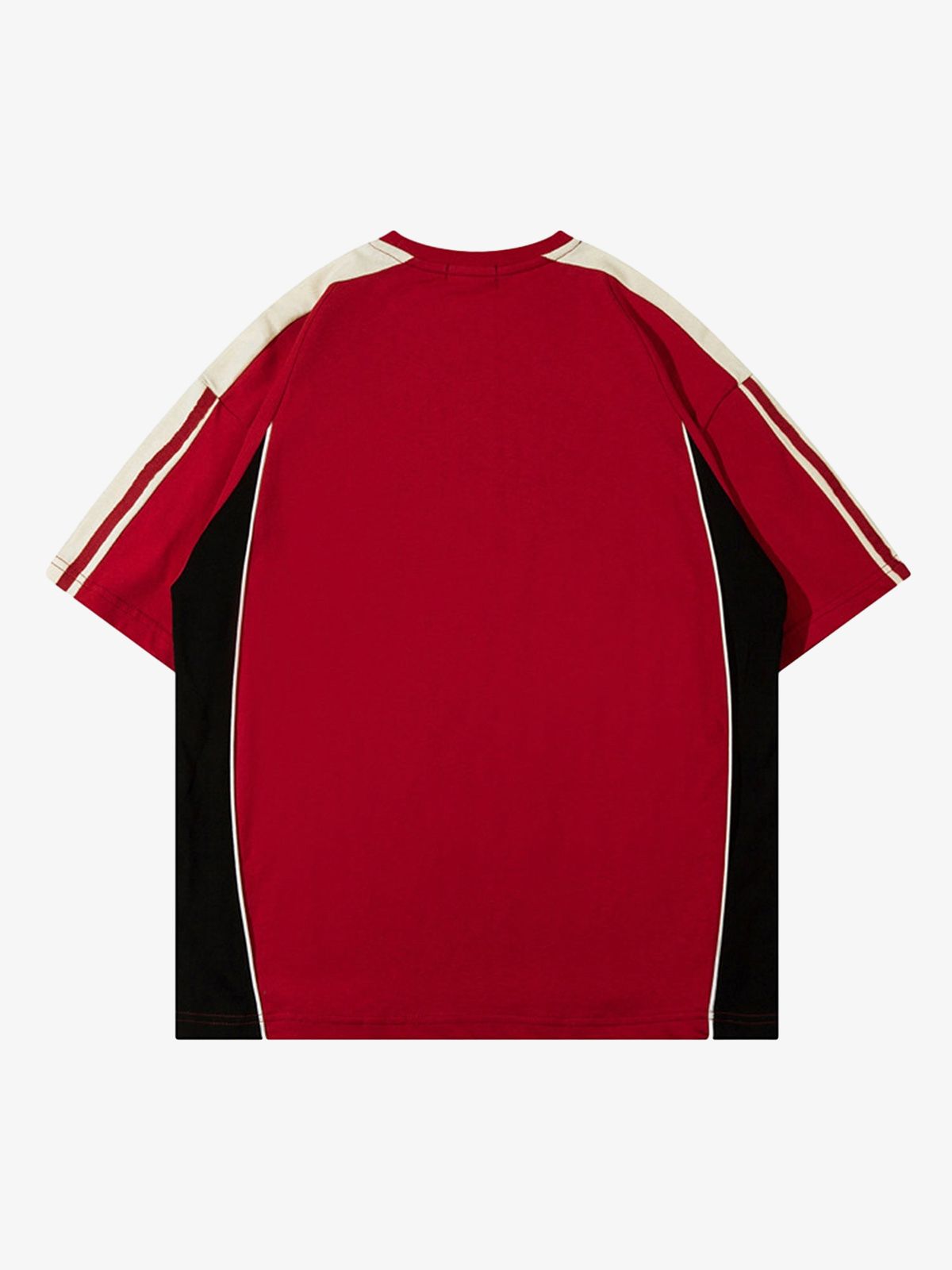 Color-Blocked Strip Racing T-shirt - 2076 