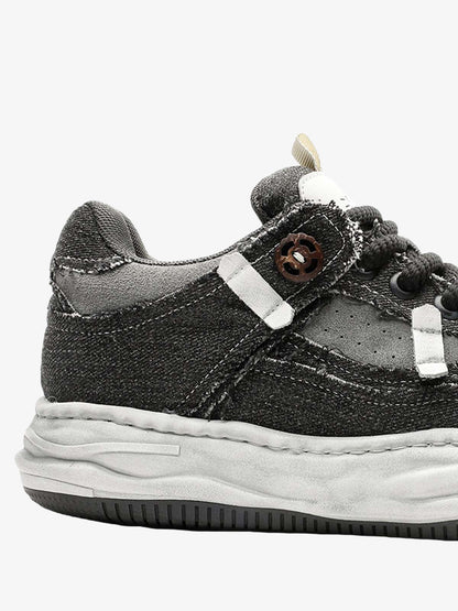 Distressed Deconstructed Split Whisker Platform Sneakers - 2602 