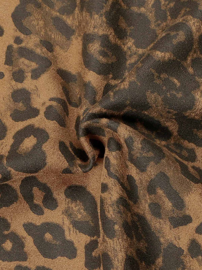 French Terry Cheetah Print Suede Tracksuit - 2277 