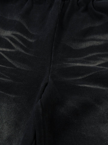 Washed Multi Pocket Drawstring Cargo Jeans 