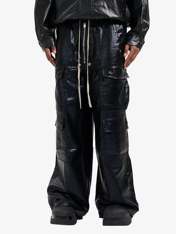 RO-style multi-pocket matte coated overalls - 2094 