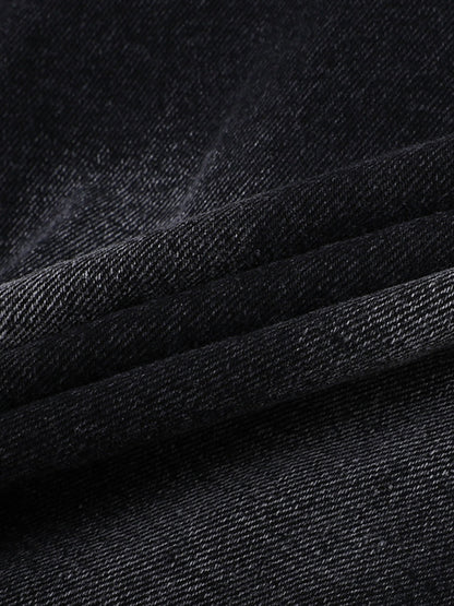 Thesupermade Old Washed Double Waistband Design Denim Jorts 