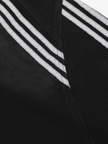 Denim Contrast Striped Stitching Barrel Jeans - 2504 