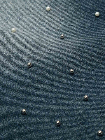 Washed Studded Denim Jorts 