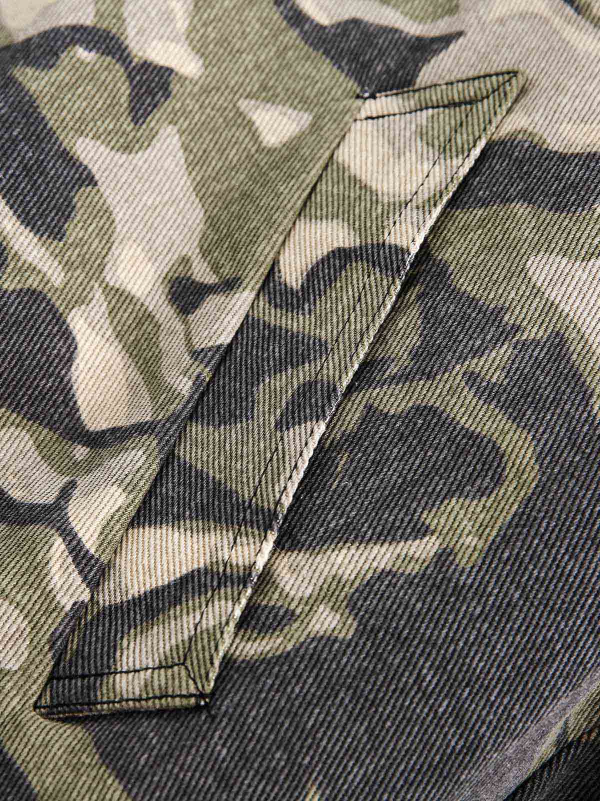 Thesupermade Camouflage Fur Hooded Jacket - 2353 