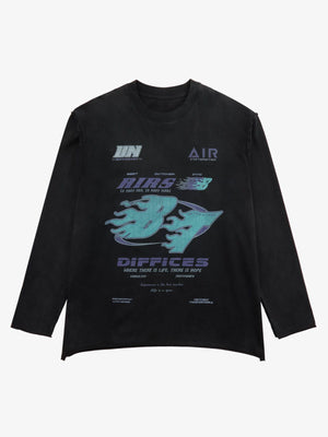 Thesupermade Washed Edge Long Sleeve T-Shirt 