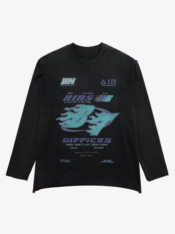 Thesupermade Washed Edge Long Sleeve T-Shirt 