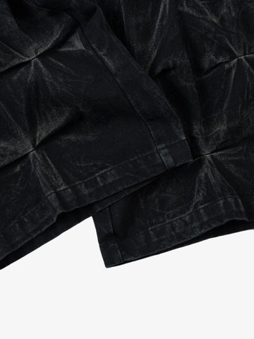 Denim Heavy Washed Distressed Pleated Baggy Jeans - 2282 